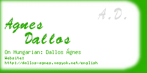 agnes dallos business card