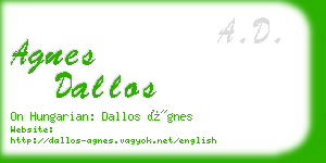 agnes dallos business card